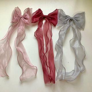 Hair tie ribbon bow