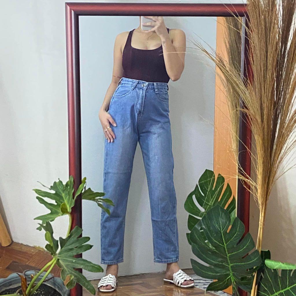 High waist denim pants, Women's Fashion 