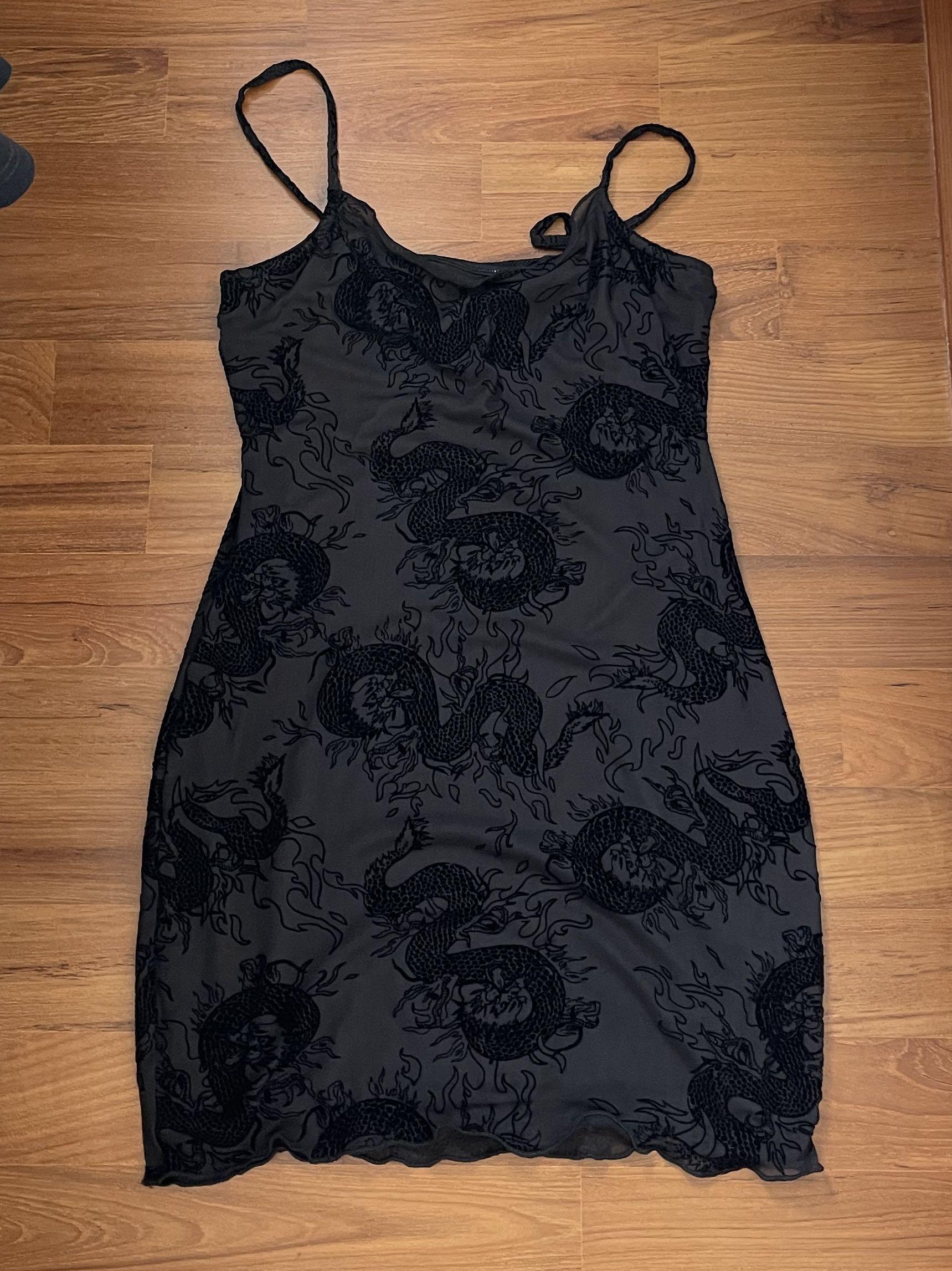 H\u0026M black dragon dress lace, Women's 