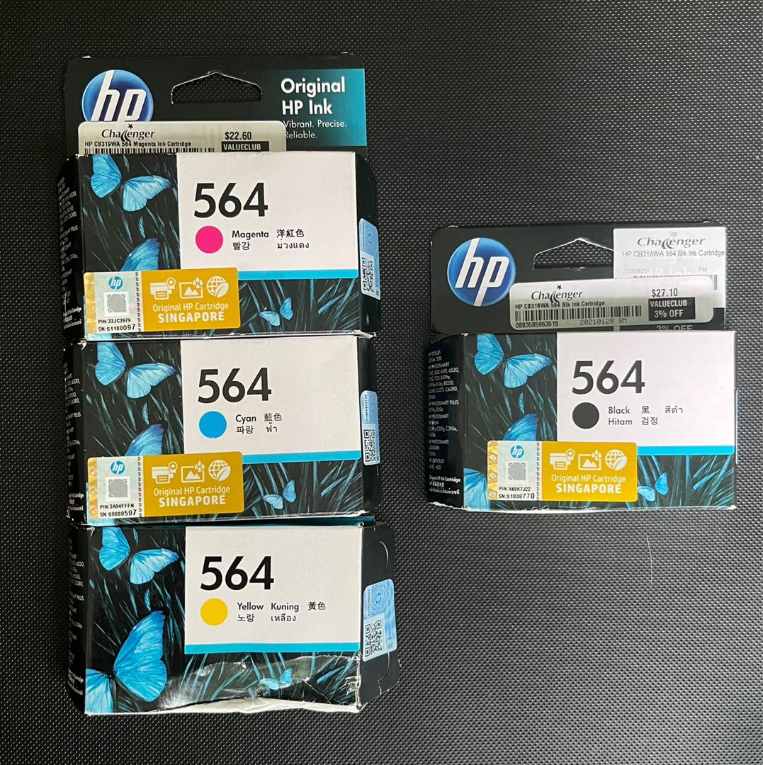 HP original ink cartridge 564 bundle CMYK, Computers & Tech, Printers, Scanners & Copiers on