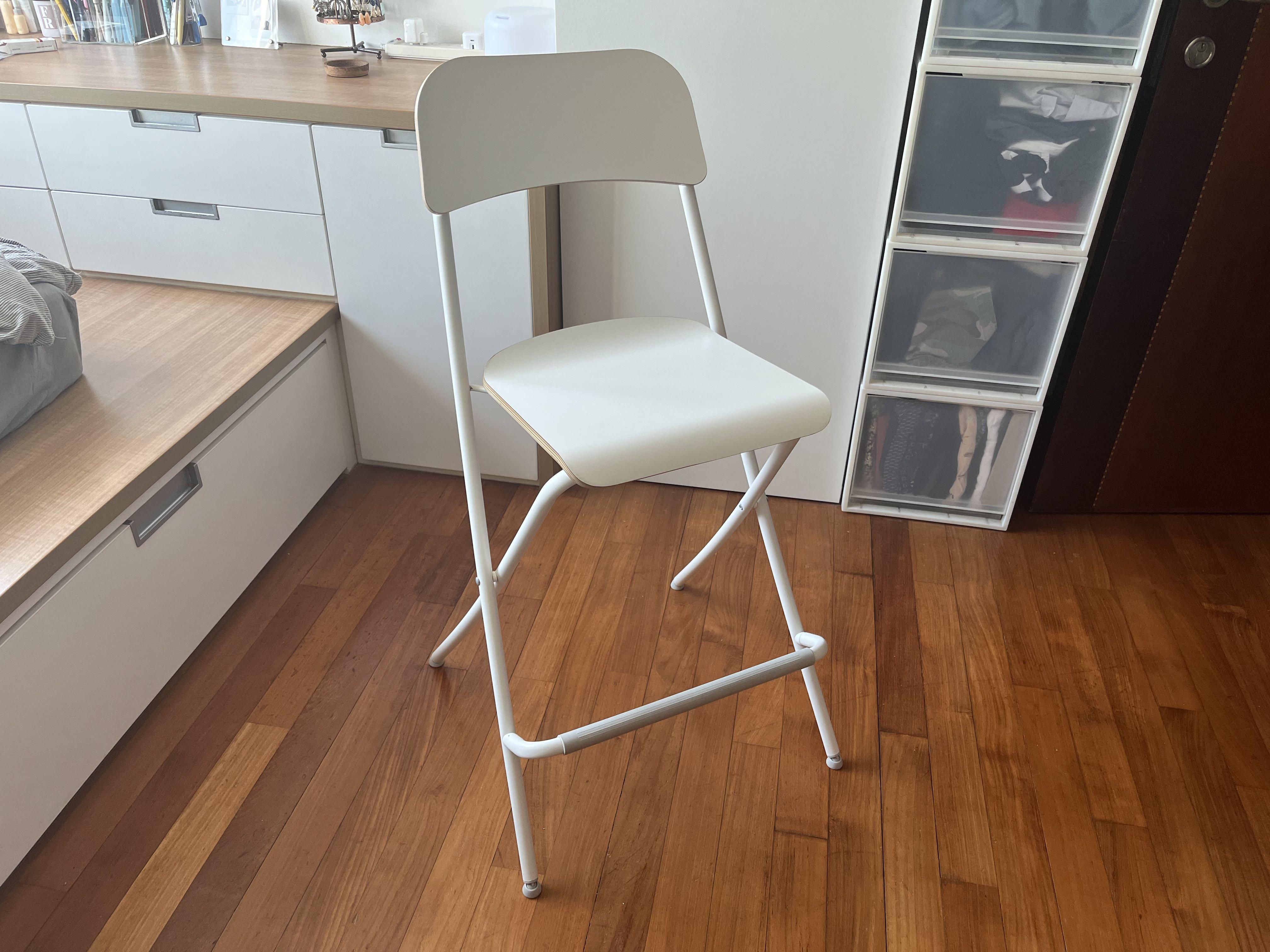 FRANKLIN Bar stool with backrest, foldable, black, black, Width: 19 5/8.  Find it here! - IKEA