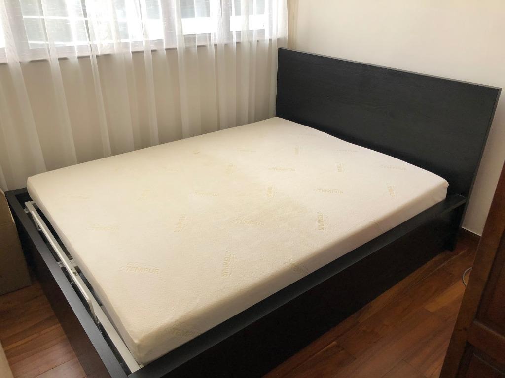 Ikea MALM Queen Bed Frame (Lift Up Storage), 傢俬＆家居, 傢俬, 床架及床褥 Carousell