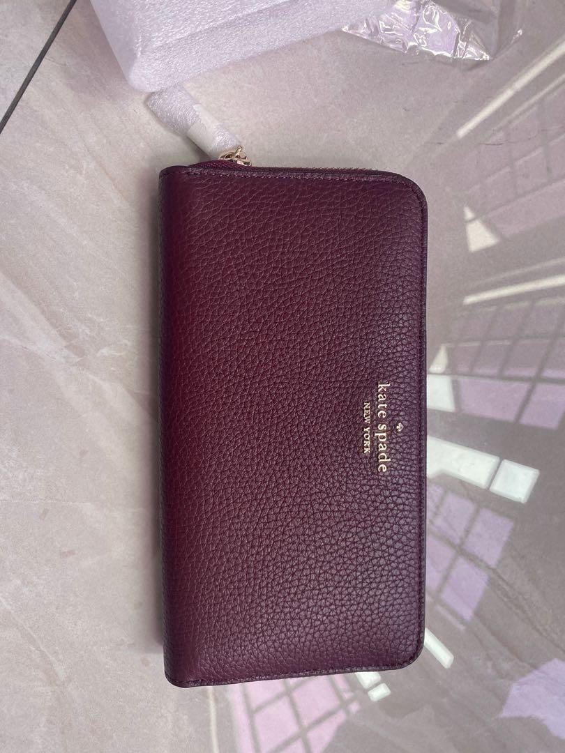 Kate Spade Leila large continental Wallet in cherrywood, Women's Fashion,  Bags & Wallets, Wallets & Card Holders on Carousell