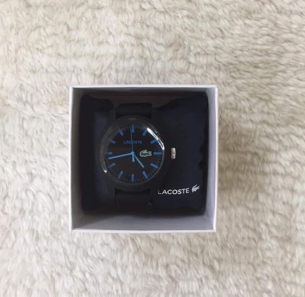 Lacoste Men s 2010791 Lacoste 12.12 Black Watch with silicone strap Men s Fashion Watches Accessories Watches on Carousell
