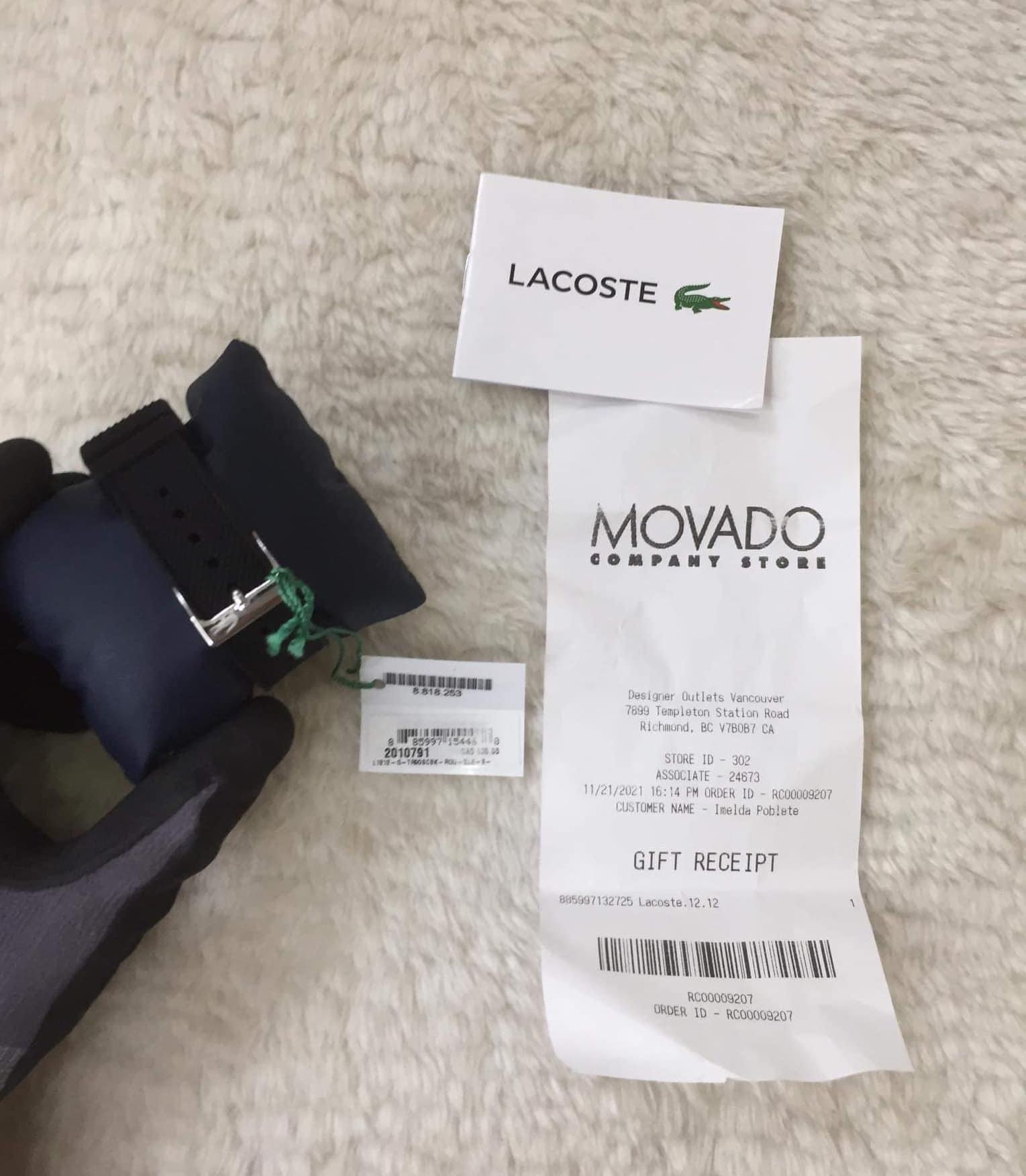 Lacoste Men s 2010791 Lacoste 12.12 Black Watch with silicone strap Men s Fashion Watches Accessories Watches on Carousell