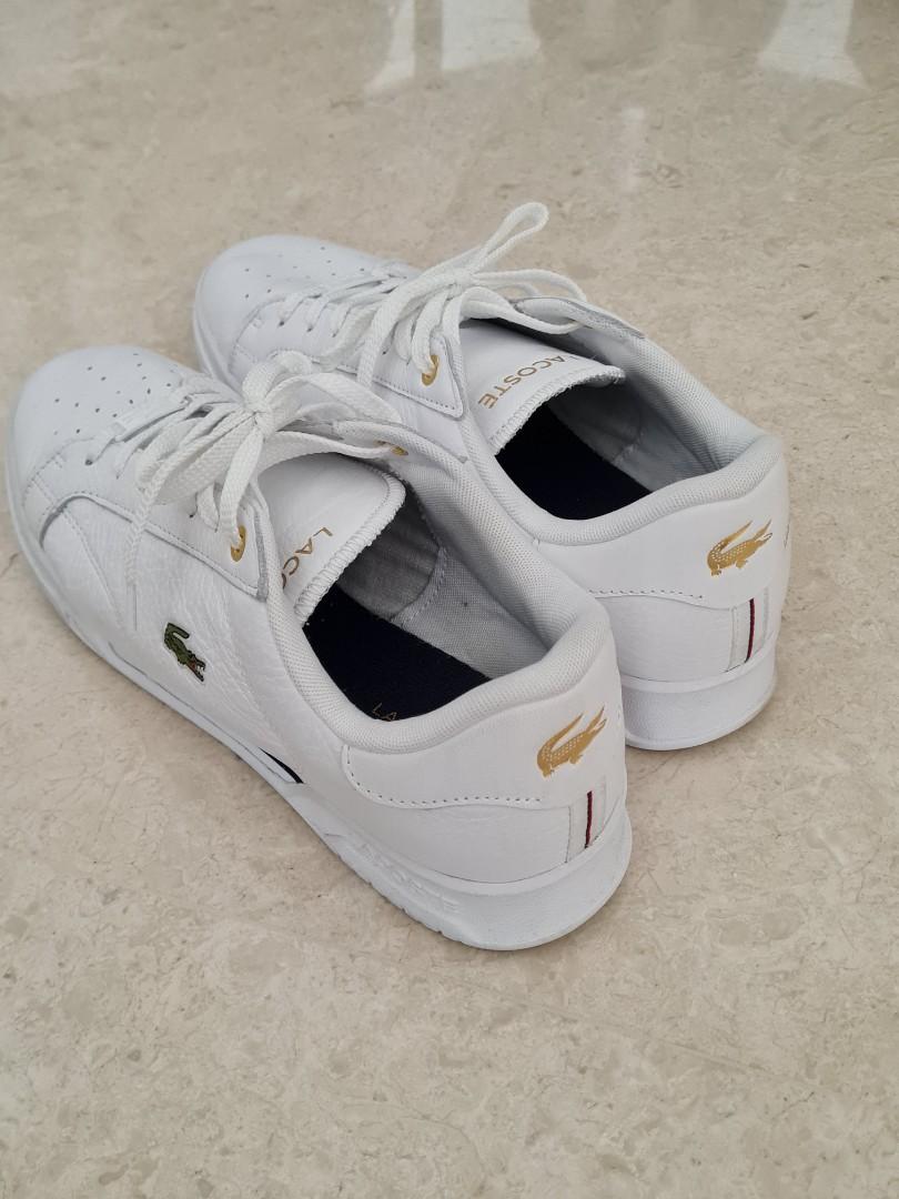 White lacoste shoes for men store