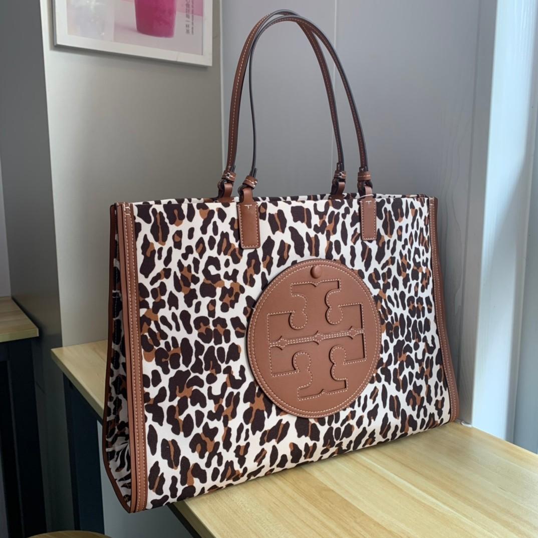 Large|Tory Burch Ella Leopard Canvas Tote, Women's Fashion, Bags & Wallets, Tote  Bags on Carousell
