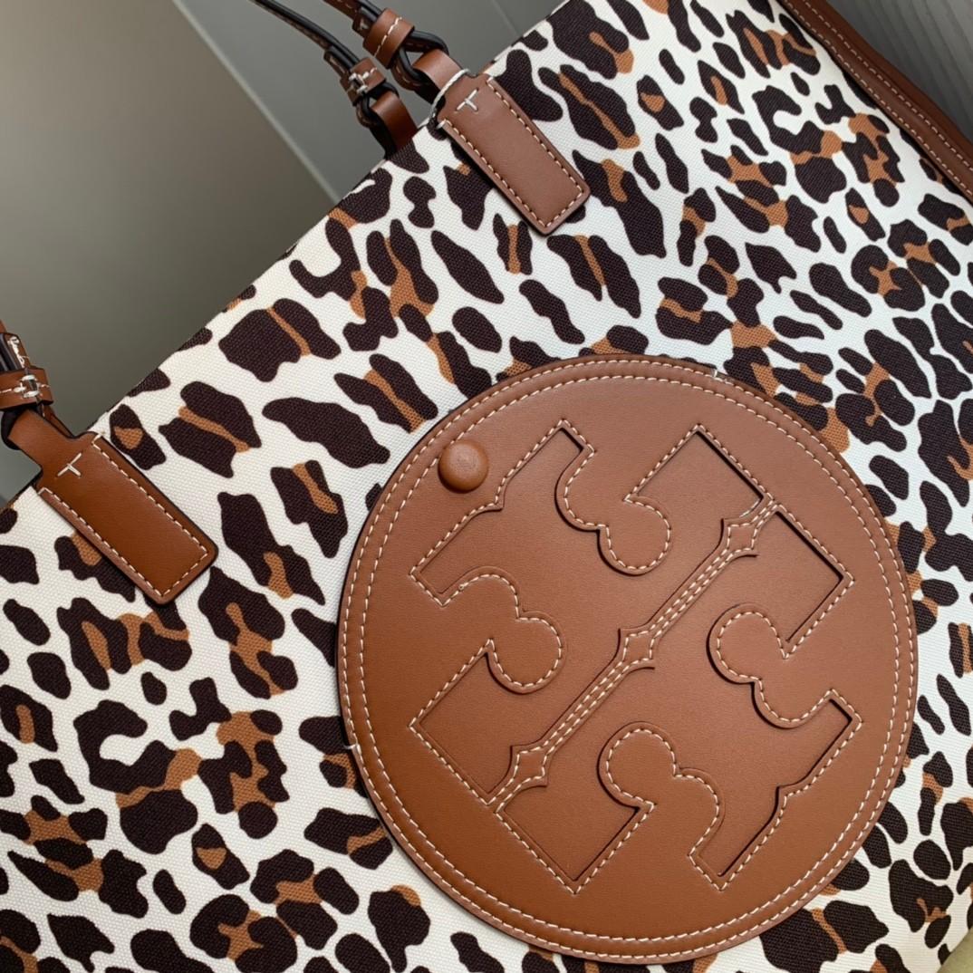 Large|Tory Burch Ella Leopard Canvas Tote, Women's Fashion, Bags & Wallets,  Tote Bags on Carousell