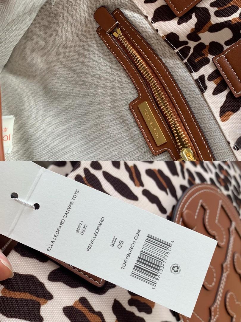 Large|Tory Burch Ella Leopard Canvas Tote, Women's Fashion, Bags & Wallets,  Tote Bags on Carousell
