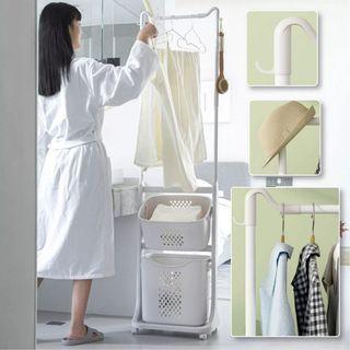 Laundry Basket with Hang Rail
