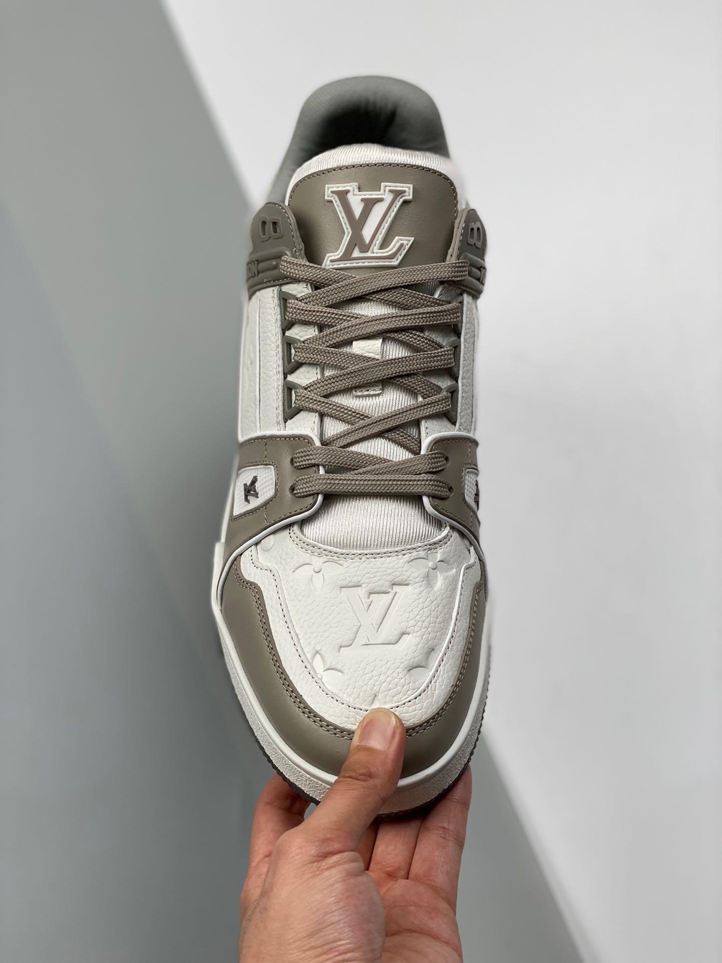 Louis Vuitton 1ABZ1Z LV Trainer 2 Sneaker, Grey, 8