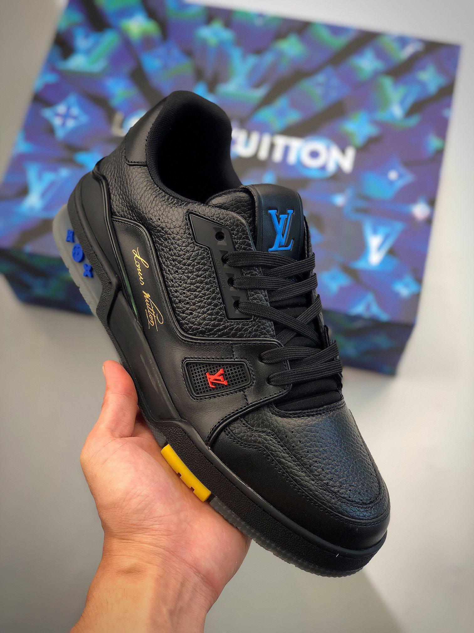 Louis Vuitton Trainer Denim Black Sneakers unboxing and review video 