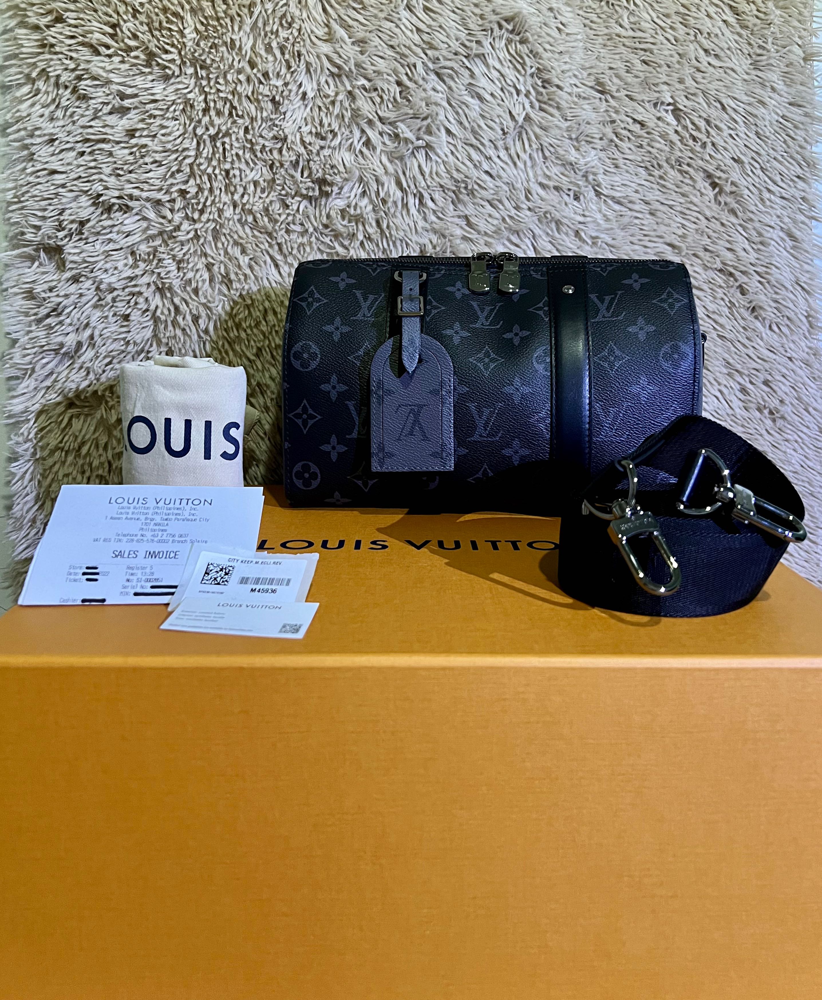 Louis Vuitton City Keepall Handbag Monogram Eclipse and Monogram Eclip –  EliteLaza