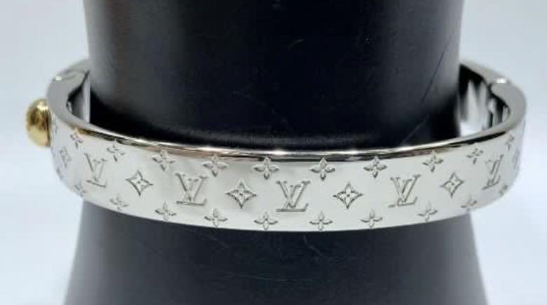 Louis Vuitton Bracelet Nanogram Cuff Monogram S in Palladium with Palladium  - US