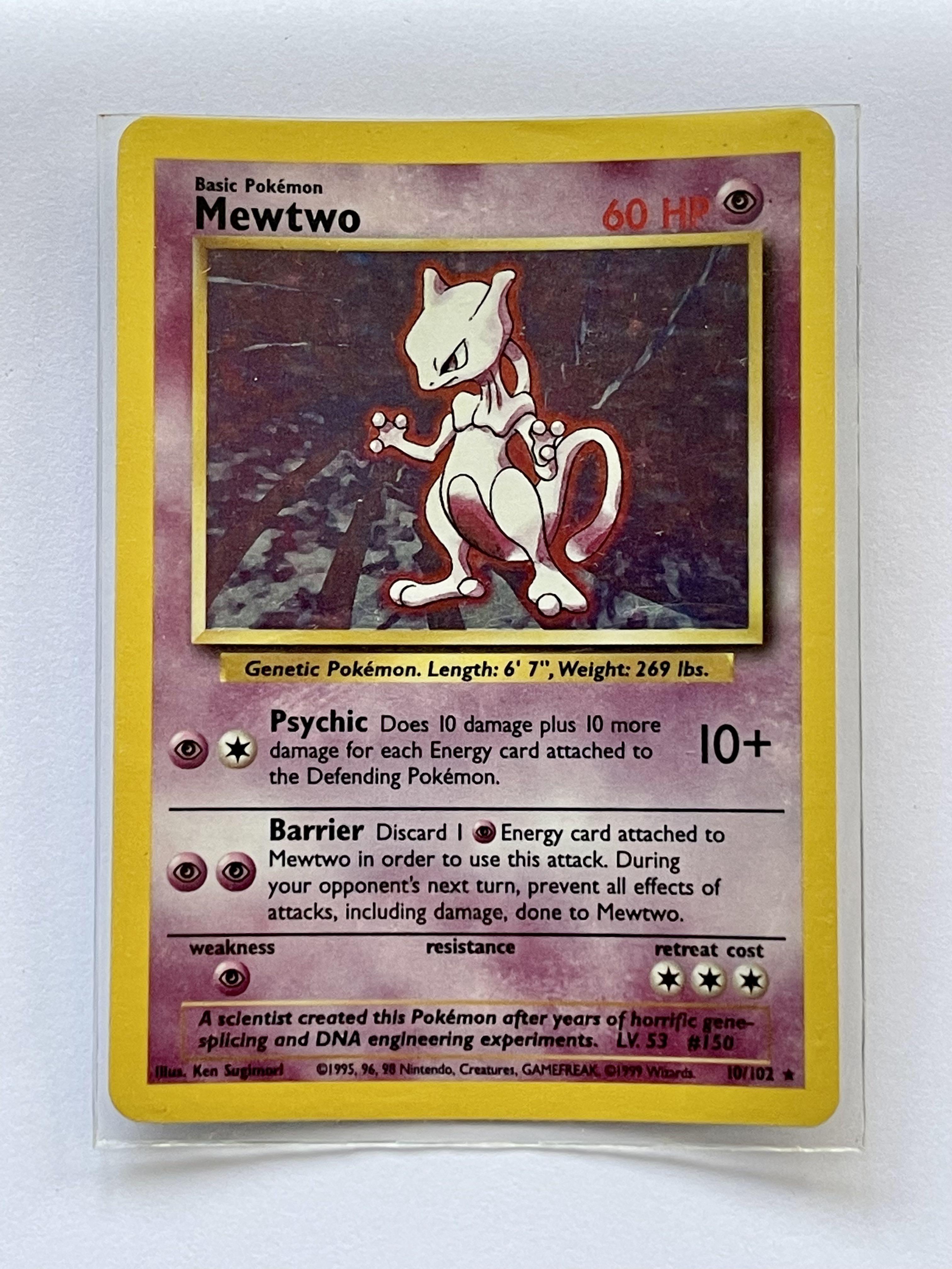 Mewtwo Holo Base Set 10/102 Pokémon TCG 1999 Pokemon The Card Game