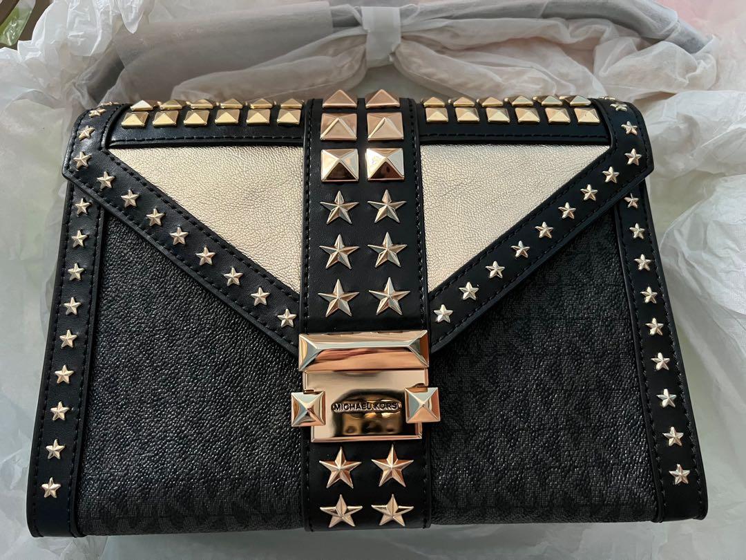 Whitney large star embellished logo and leather new arrivals convertible shoulder bag