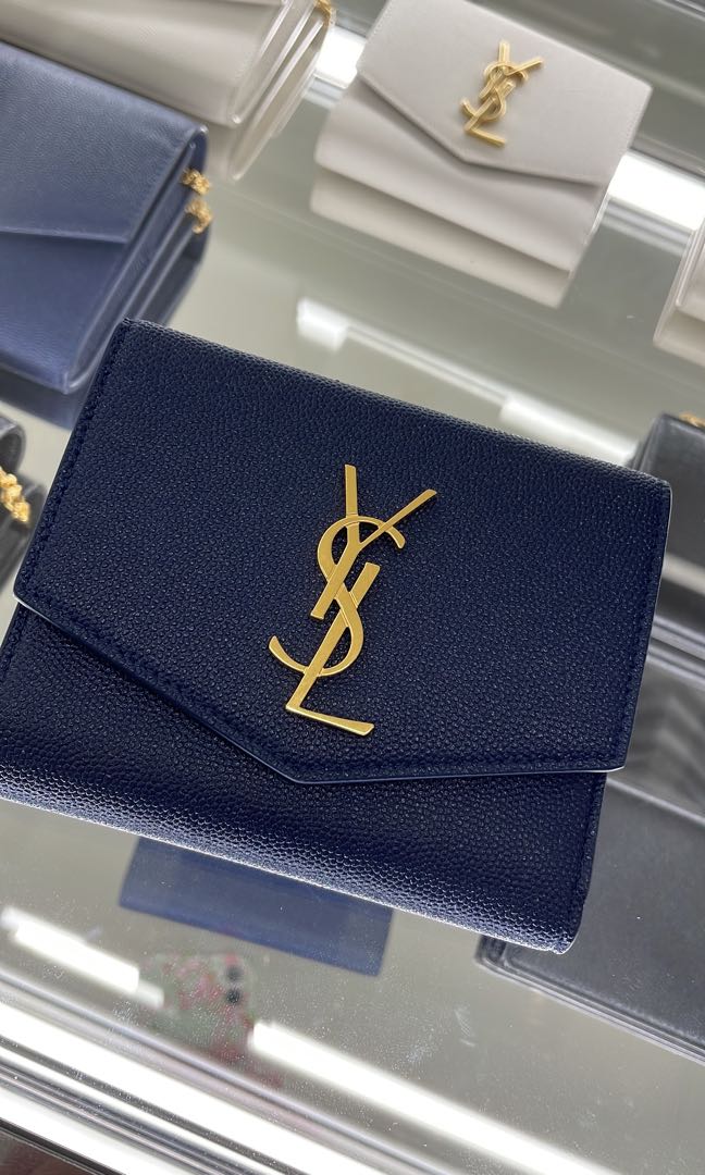Most Popular YSL Uptown Wallet in Charron Blue Luxury Bags