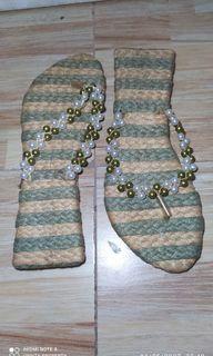 Native design style with beads slipper