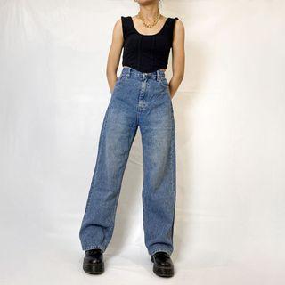 Black straight jeans, Fesyen Wanita 