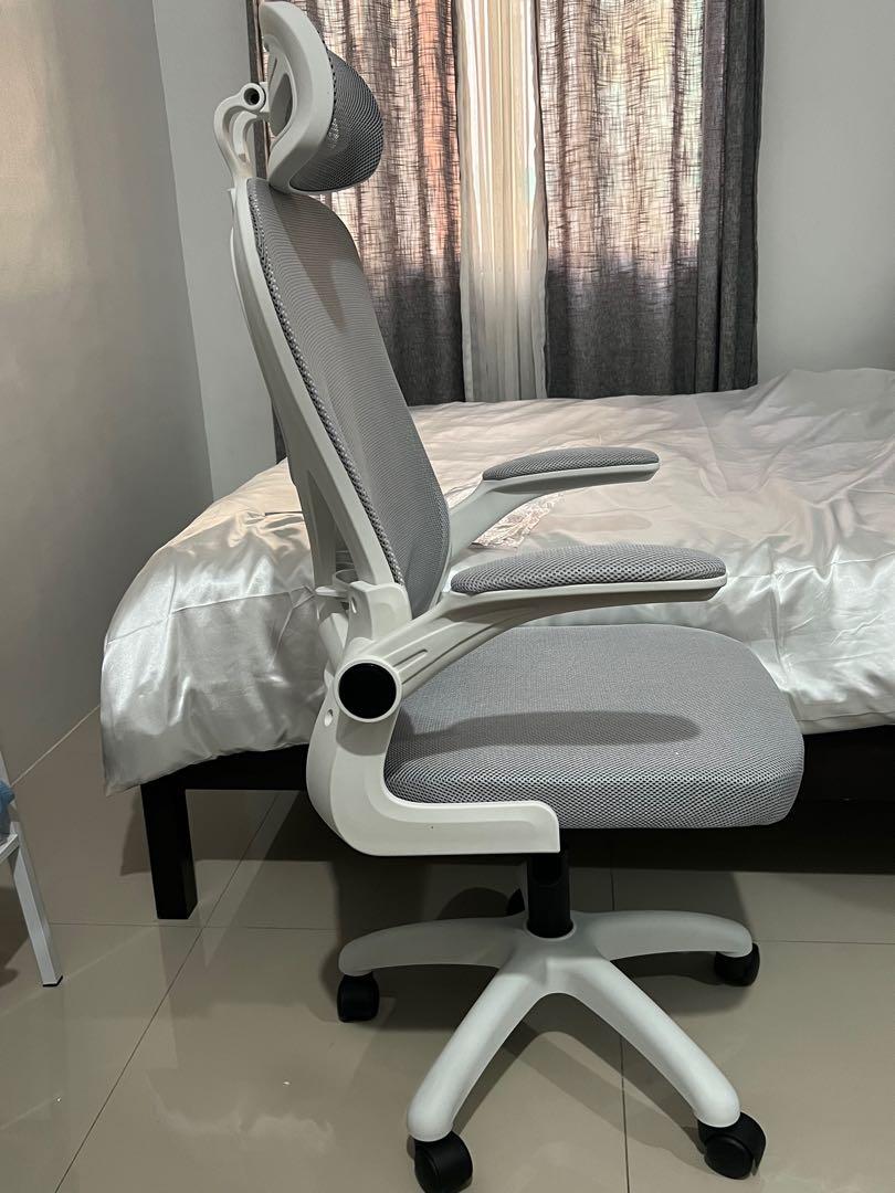 Never been used, White/gray, ergonomic office chair, Furniture & Home