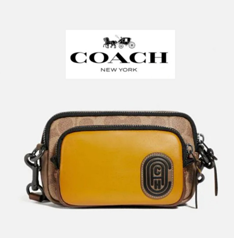 Pacer convertible pouch in colorblock signature canvas with coach patch 2025