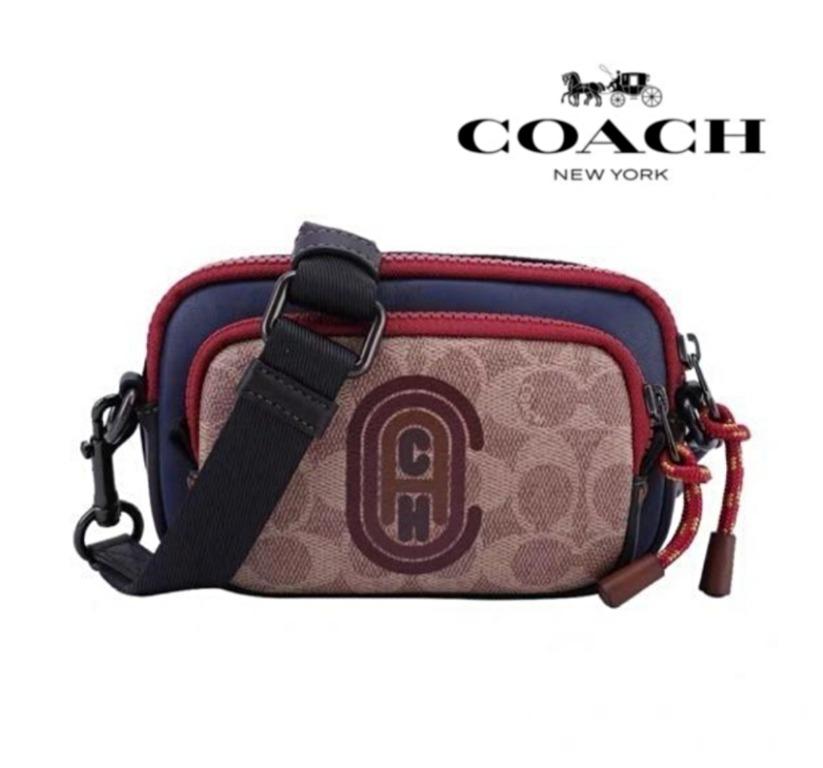 Pacer convertible pouch in colorblock signature canvas with coach patch top