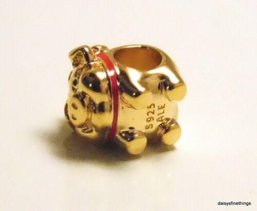 Pandora authentic Sales Gold Shine Piggy Bank Charm, Women's
