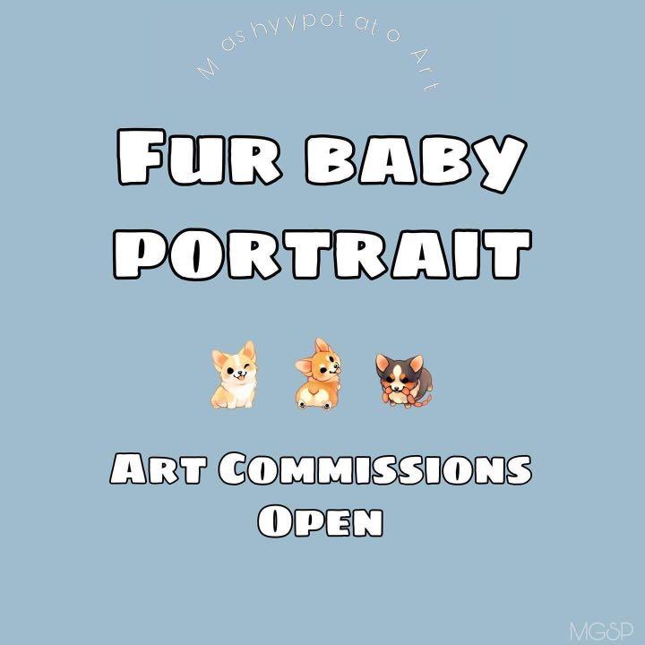 Pet Portrait (Category: Art & Prints) located in San Jose del Monte. Submitted by mashyypotato-art (Listing ID 1158657820, Image 1). Description: Dog portrait commissions are open Size: 12” x 16” For different sizes price may vary Medium: Acrylic on Canvas Panel Background price: 500 1000 per dog MOP: Gcash MOD: Lalamove/Grab Pm for inquiries.