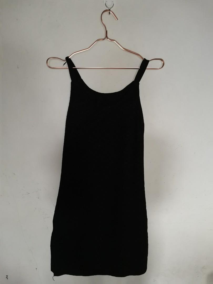 Plain Black Midi Dress, Women's Fashion, Dresses & Sets, Dresses on