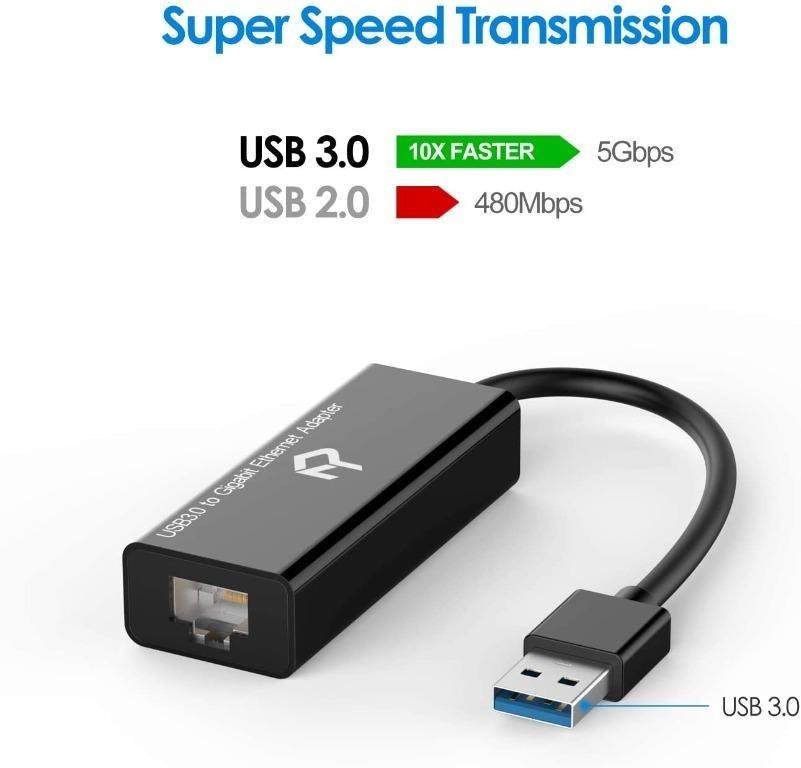 Rankie USB Network Adapter, USB 3.0 to RJ45 Gigabit