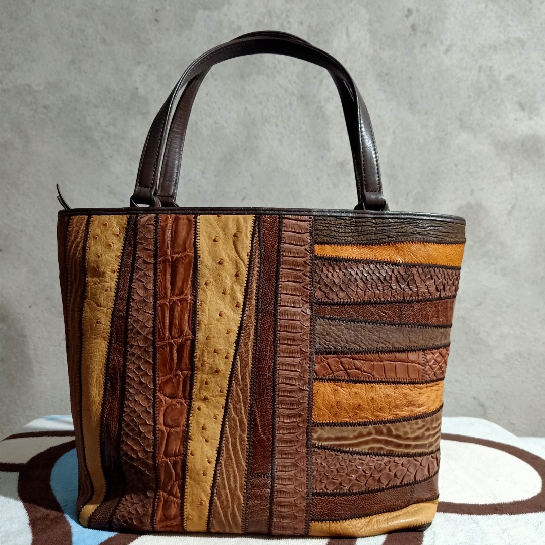 RARE! Genuine Animal Skin Patchwork Bag, Women's Fashion, Bags & Wallets,  Shoulder Bags on Carousell