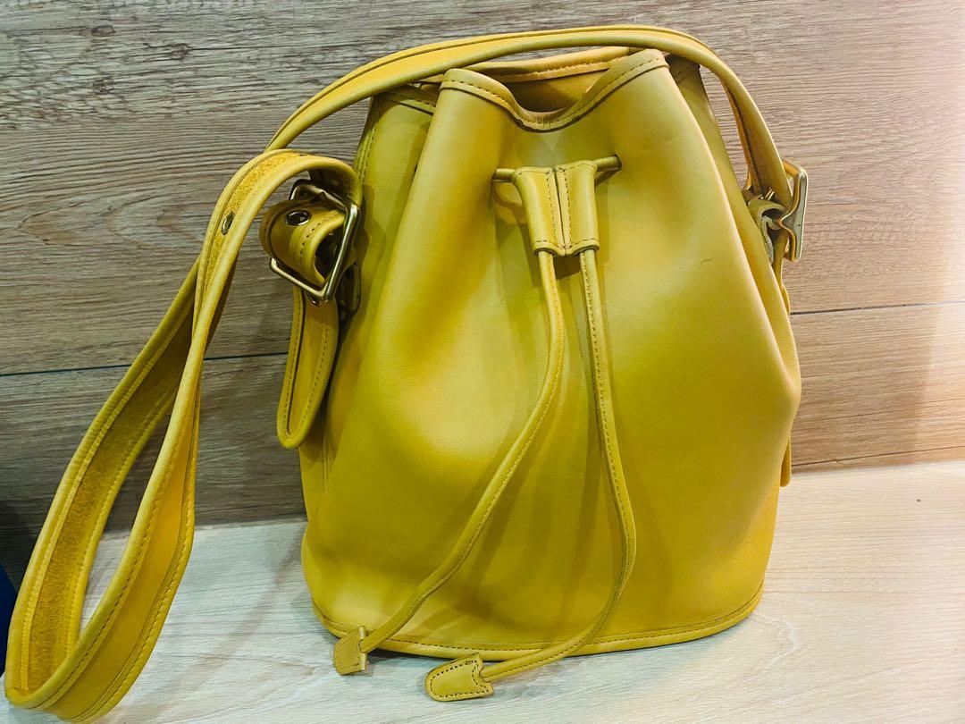 Rare hard to find yellow Lula s Legacy Vintage Coach bucket sling bag