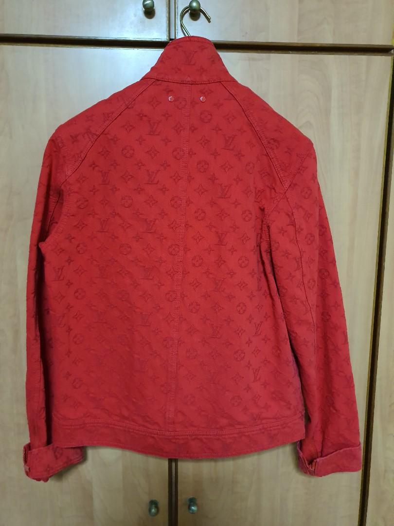 Rare Louis Vuitton LV Limited Edition Red Monogram Denim Jacket, Luxury,  Apparel on Carousell