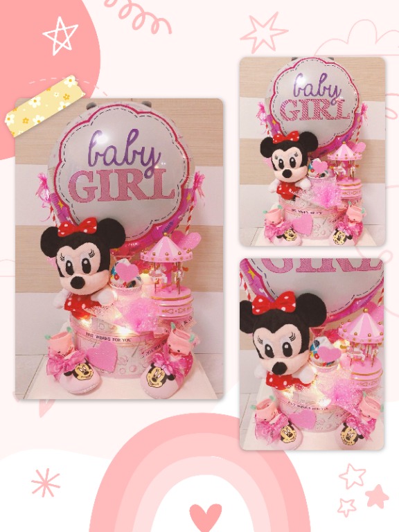(Readymade) Music Box Baby Girl Diaper Cake, Babies & Kids, Babies