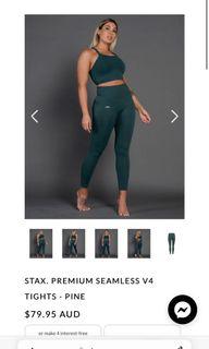 STAX seamless tights pine size small