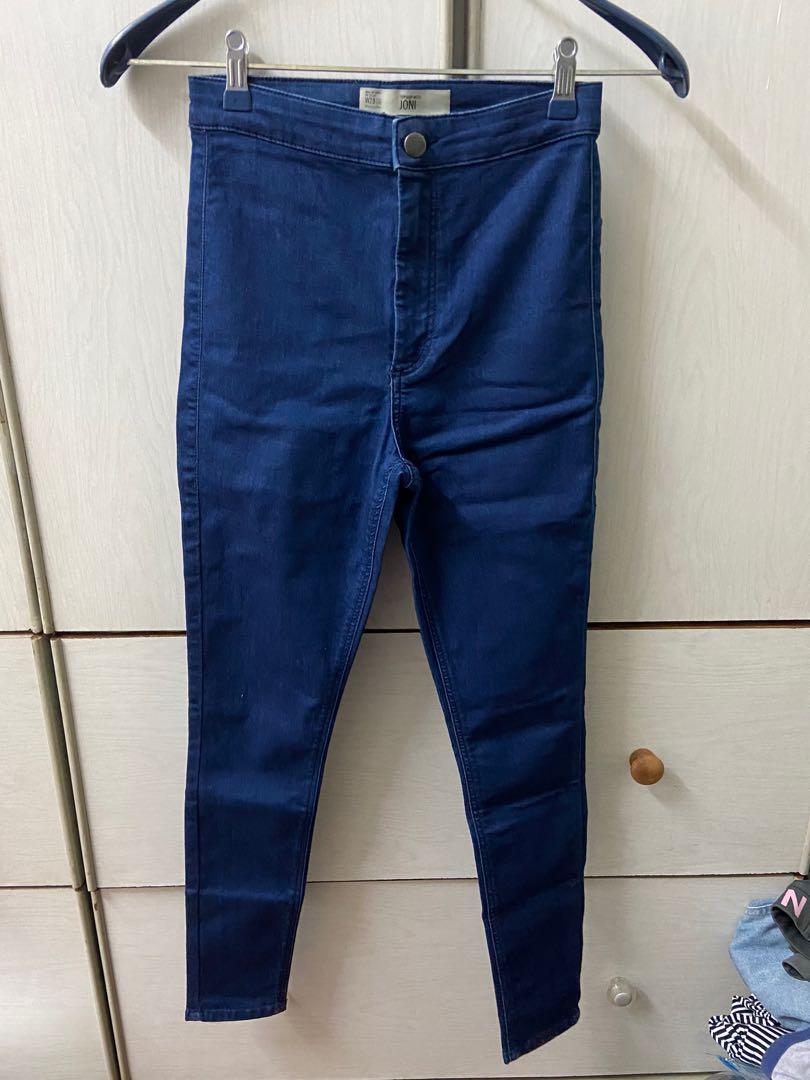 Topshop dark blue joni jeans discount