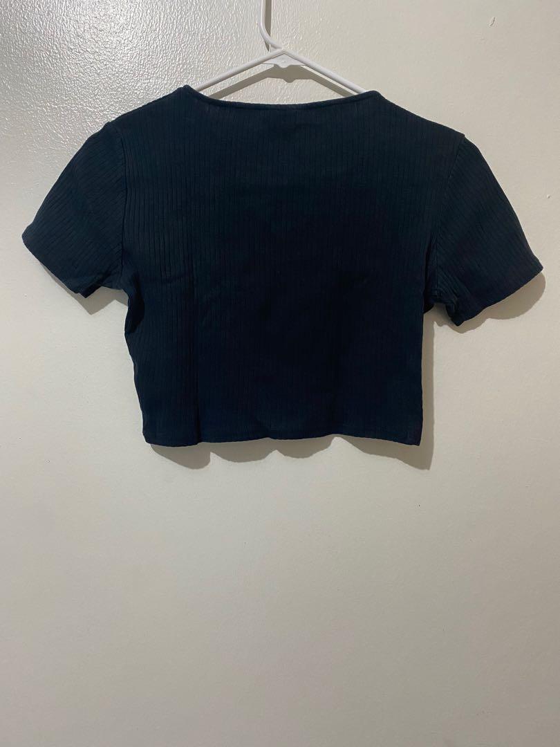 Topshop Ribbed Black Crop Top (Category: Shirts) located in Quezon City. Submitted by declutterwithmina (Listing ID 1158637796, Image 2). Description: Mode of Payment: > BDO > GCash > COD Message me for queries! 😊.