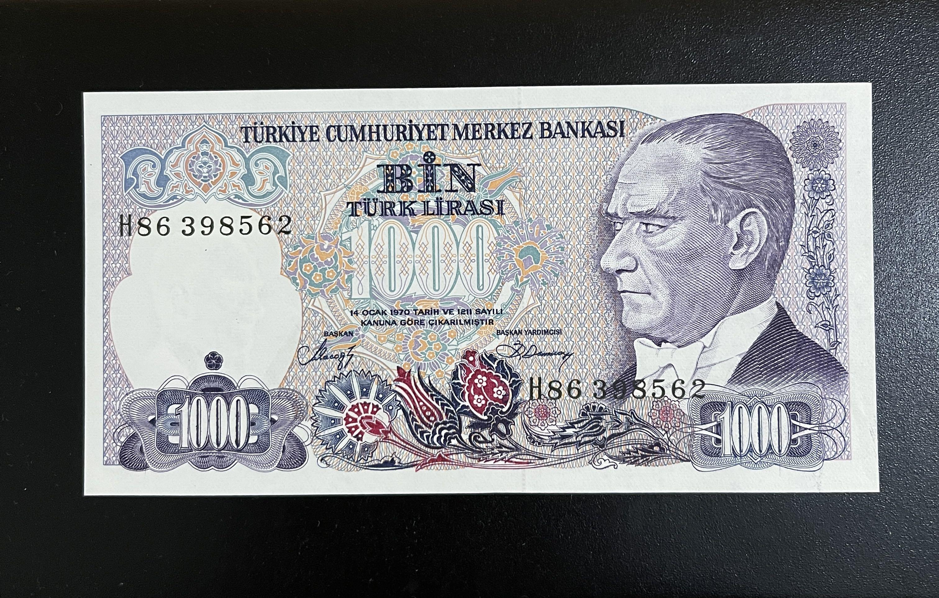 TURKEY 1000 LIRA 1970-1986 UNC, Hobbies & Toys, Memorabilia