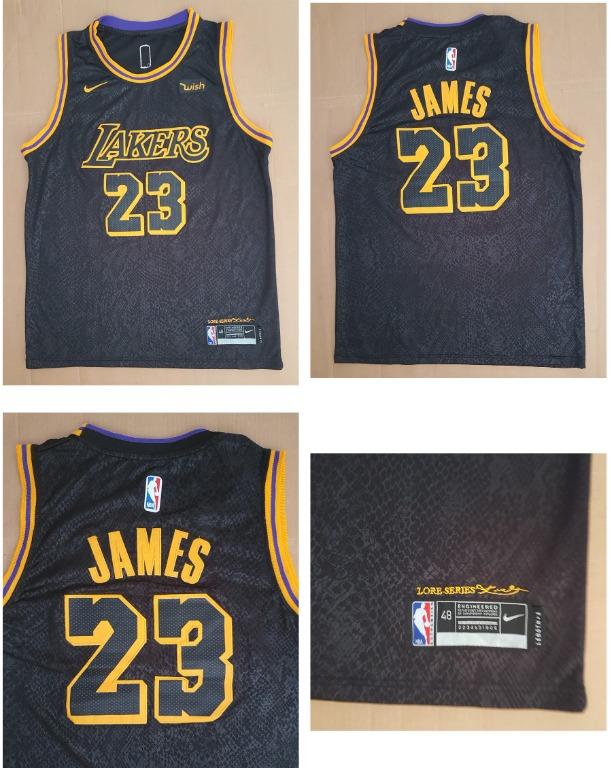 AUTHENTIC NIKE JORDAN WISH PATCH LA LAKERS LEBRON JAMES STATEMENT JERSEY 48  L