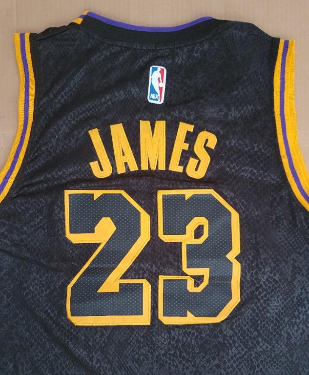 Nike NBA Lebron James LA Lakers #23 Jersey Size 48 Black Mamba