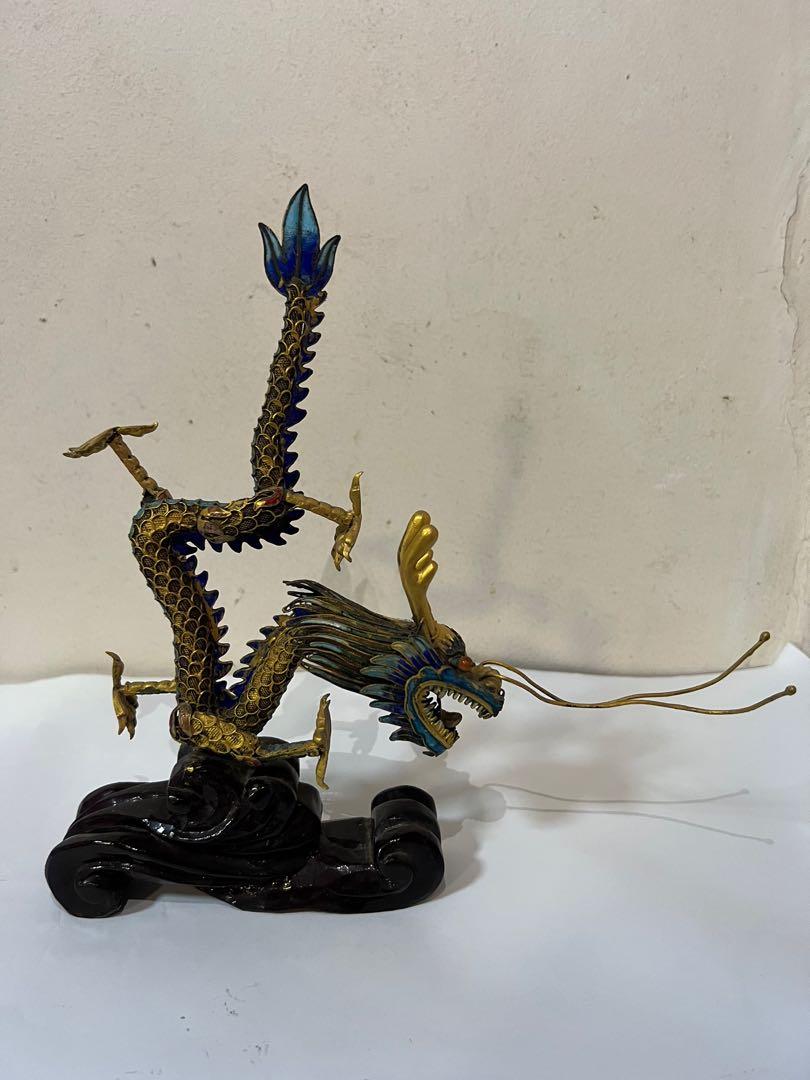 Vintage Dragon with wooden stand, Hobbies & Toys, Memorabilia & Collectibles, Vintage