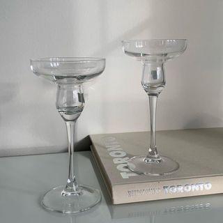 Vintage glass candle holders by Luminarc France