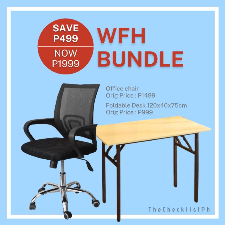 WFH DESK TABLE & CHAIR BUNDLE, Furniture & Home Living, Office