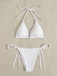 Shein White Basic Bikini