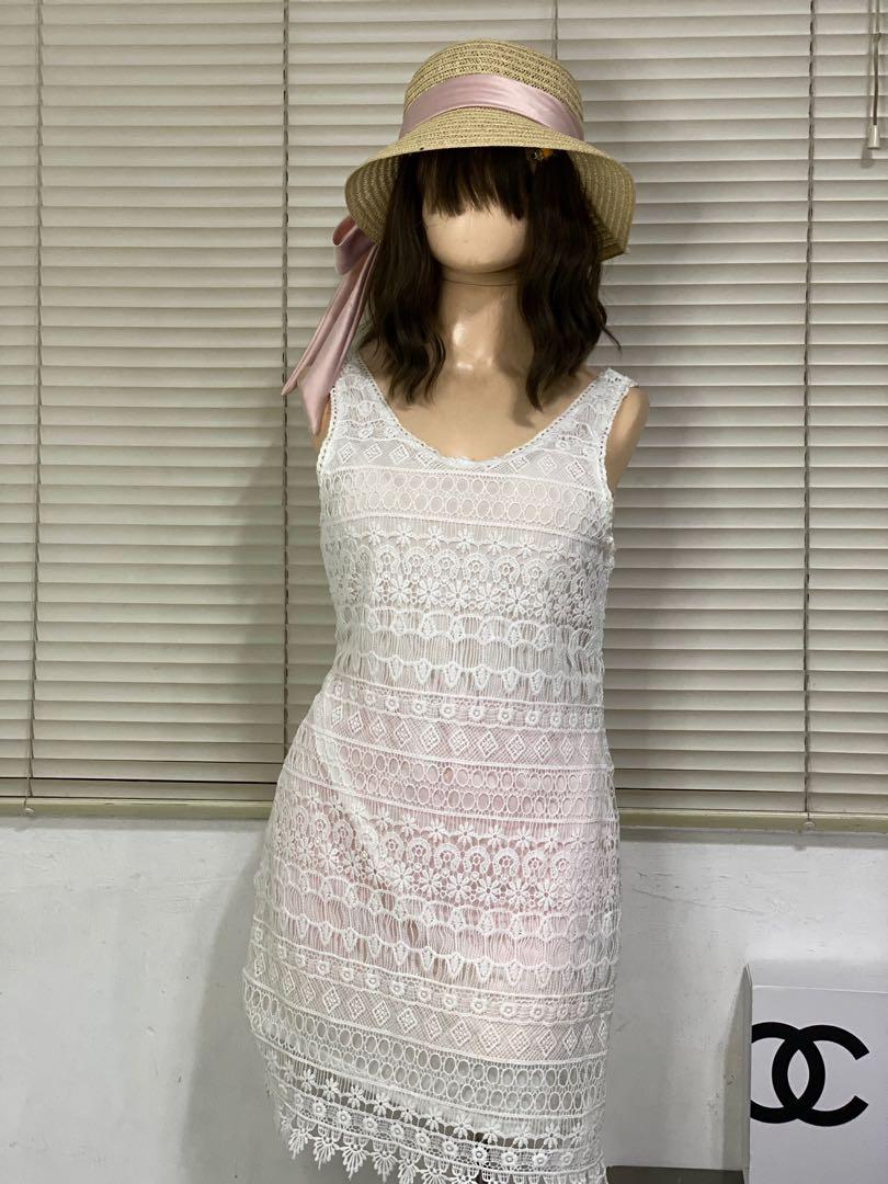 White see- through dress (Category: Dresses) located in Paranaque City. Submitted by clothingcollection88 (Listing ID 1158654550, Image 1). Description: Small to semi large fit Pwd pang cover up Sa swimsuit .
