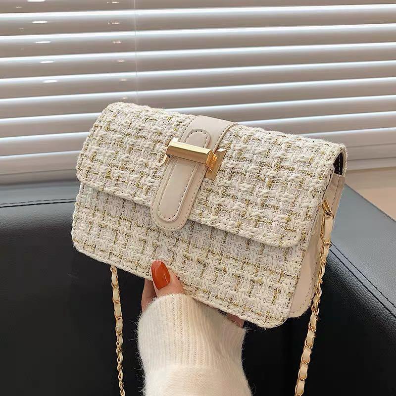 White sales tweed bag