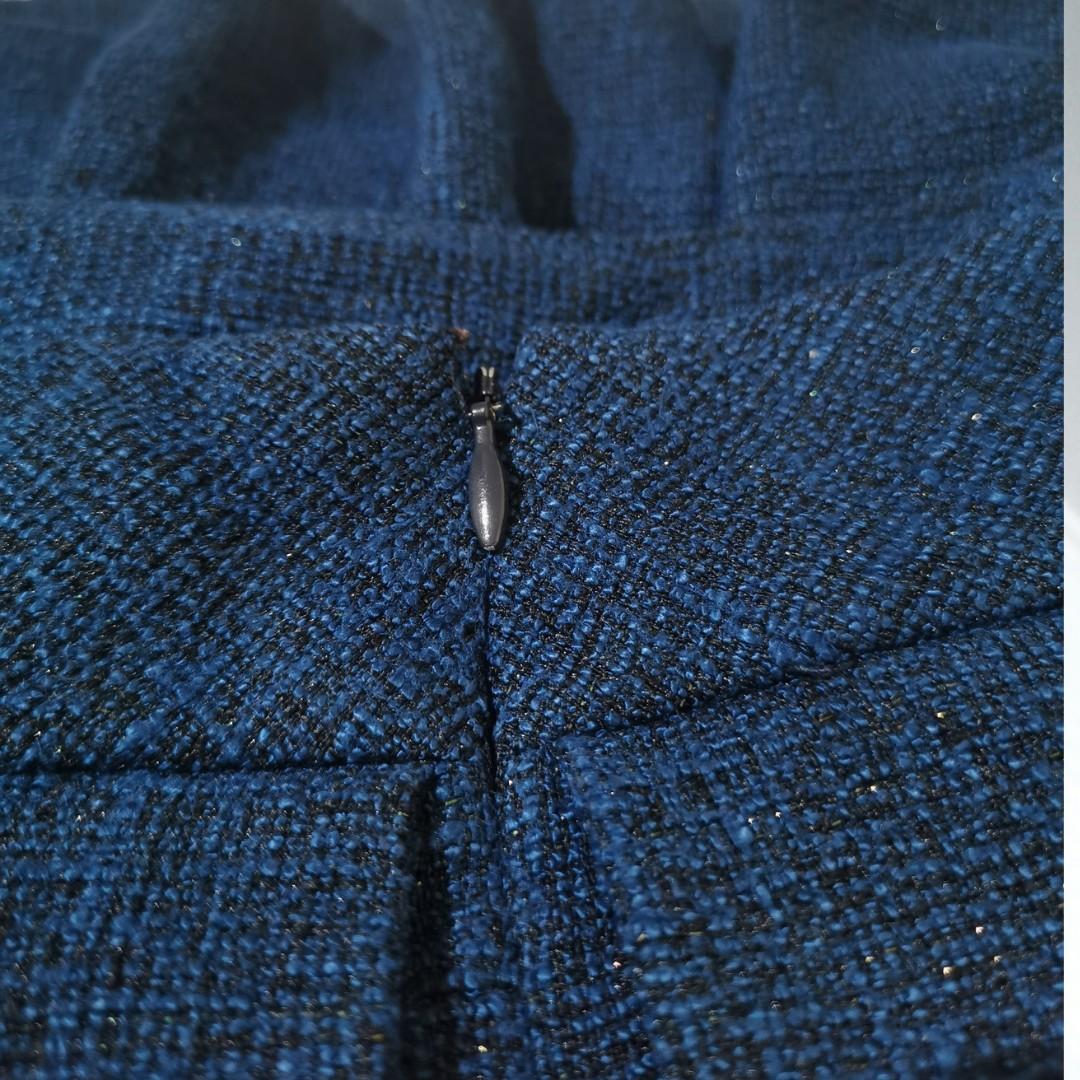 XXL 42 Banana Republic Metallic Boucle Full Skirt. Blue, Women's