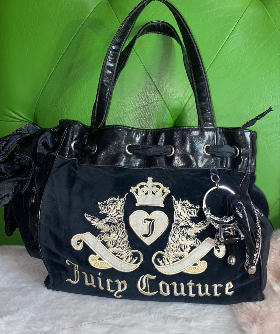 Vintage Black Juicy Couture Tote Bag Handbag Purse Daydreamer Velour  Scottie Dog | eBay