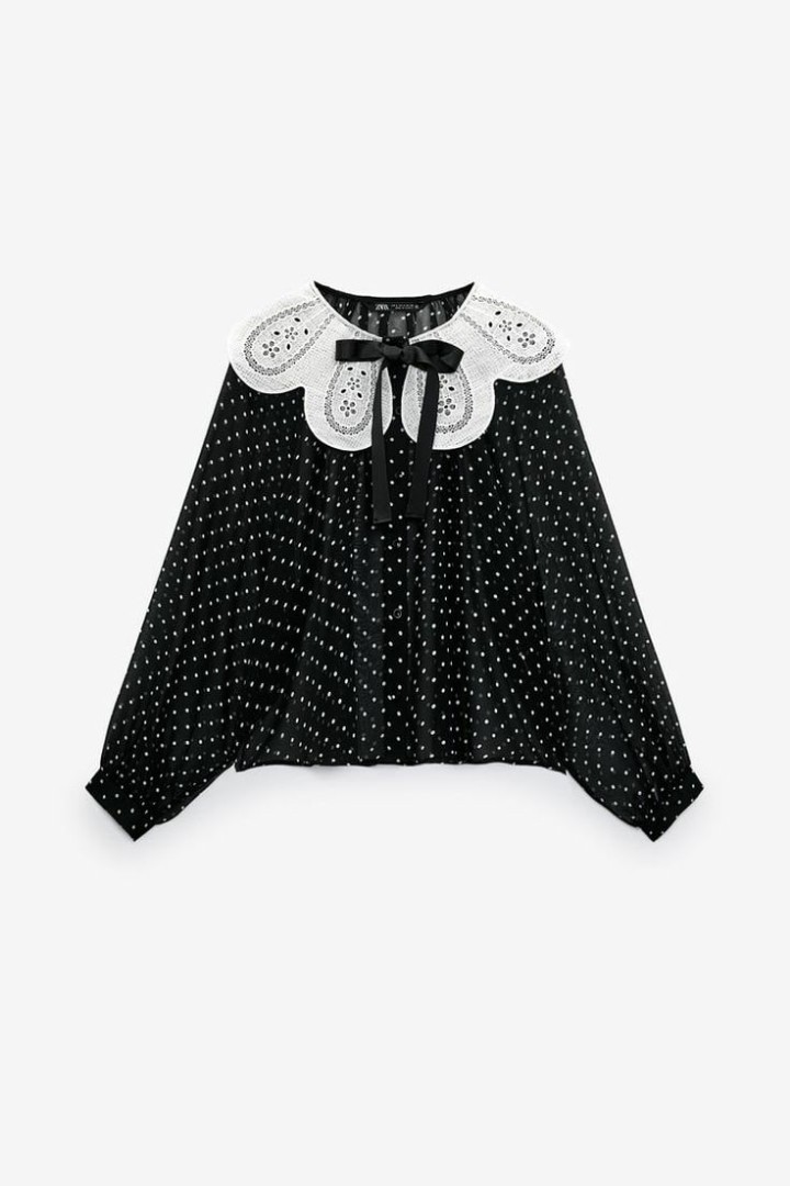 Spotted shop blouse zara