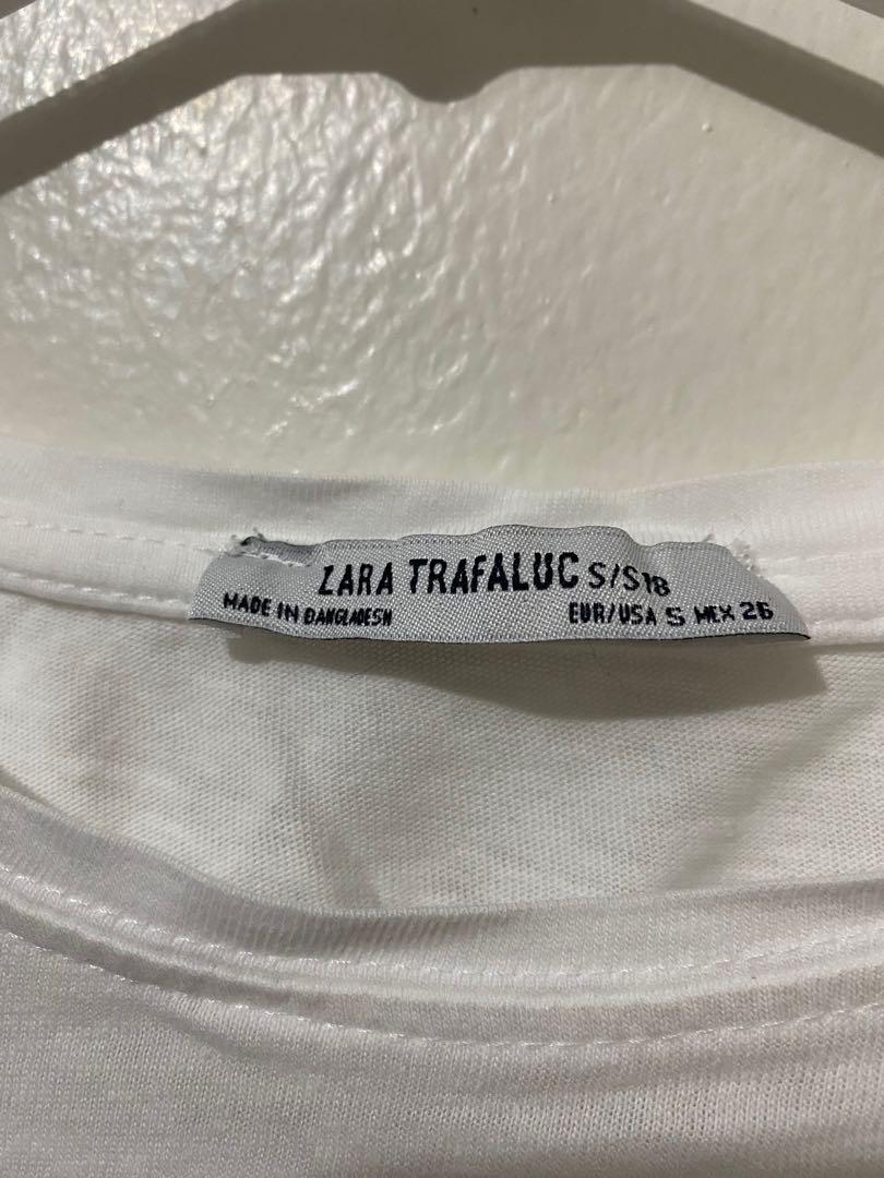 Zara Trafaluc White Tshirt (Category: Shirts) located in Quezon City. Submitted by declutterwithmina (Listing ID 1158638681, Image 3). Description: Mode of Payment: > BDO > GCash > COD Message me for queries! 😊.